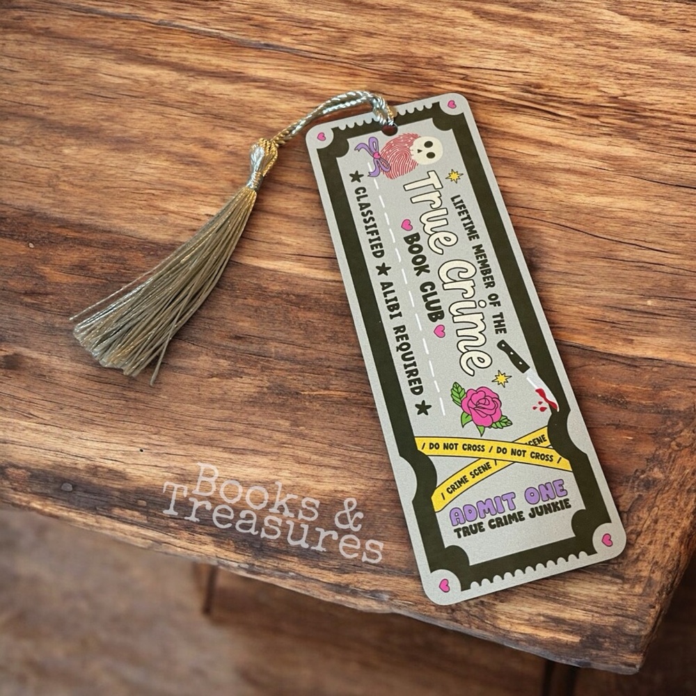 True Crime Book Club Metal Bookmark Handmade